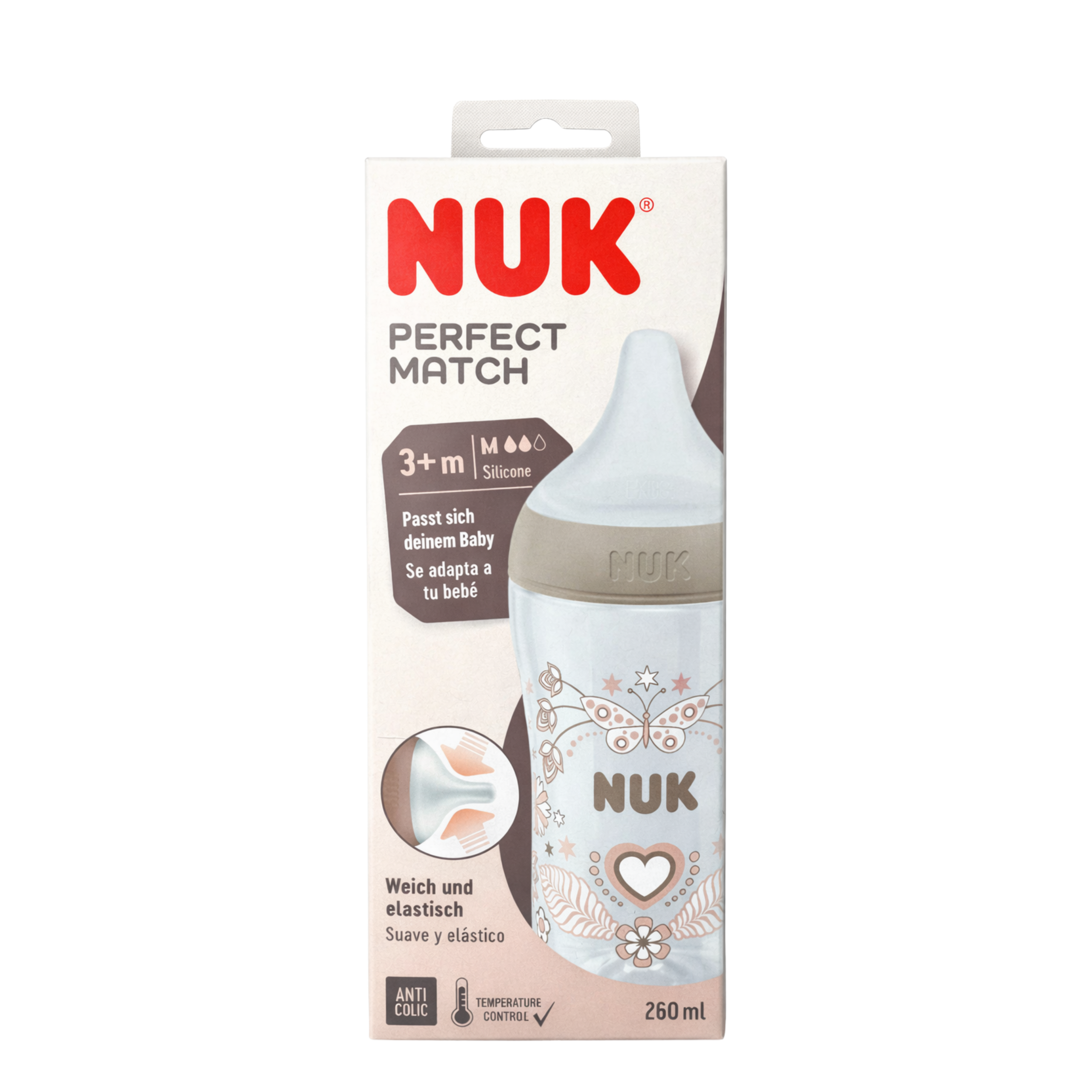 Nuk Biberon Perfect Match 260 ml – Beige