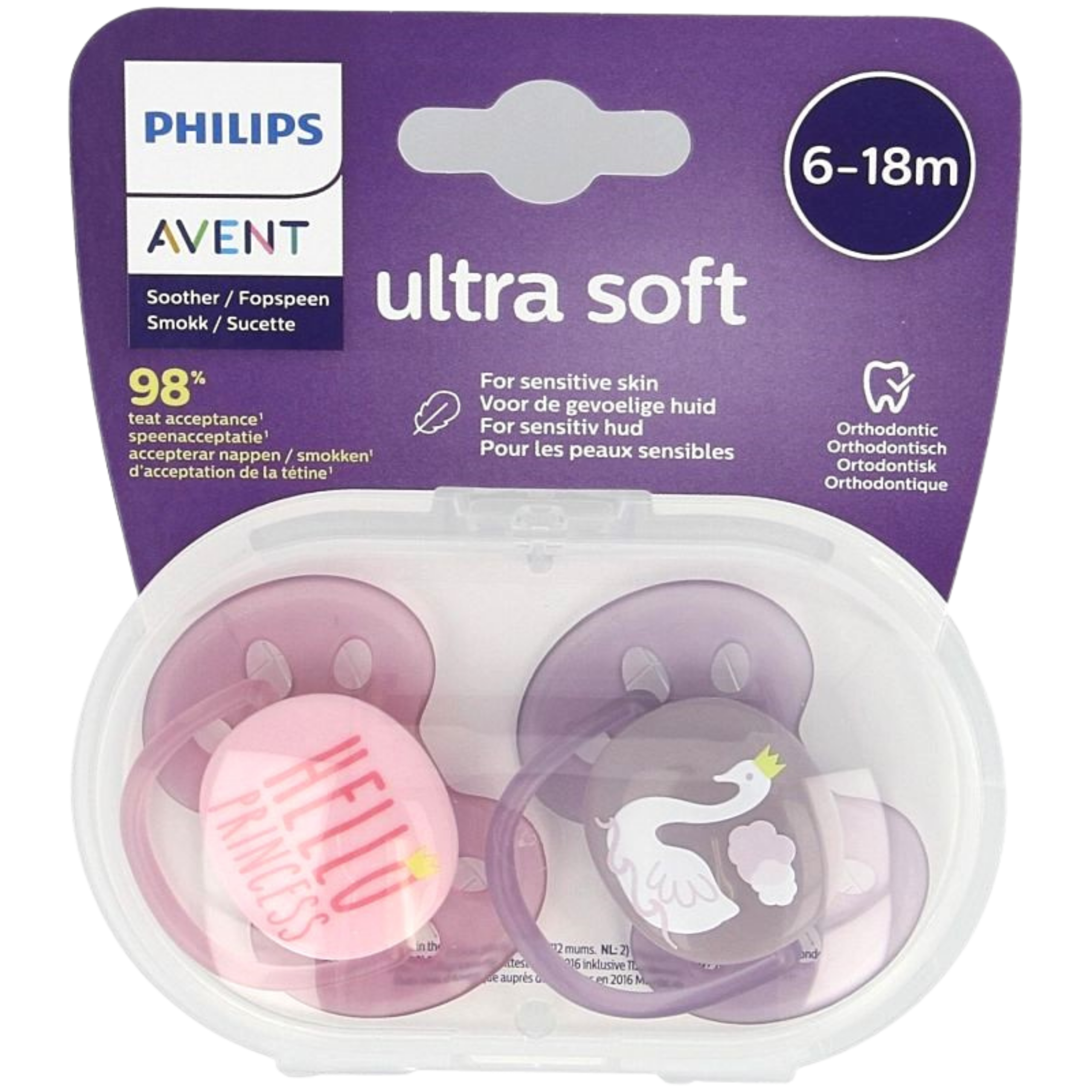 Philips Avent Ultra Soft Soother Twin Pack (0-6m) (6-18m)