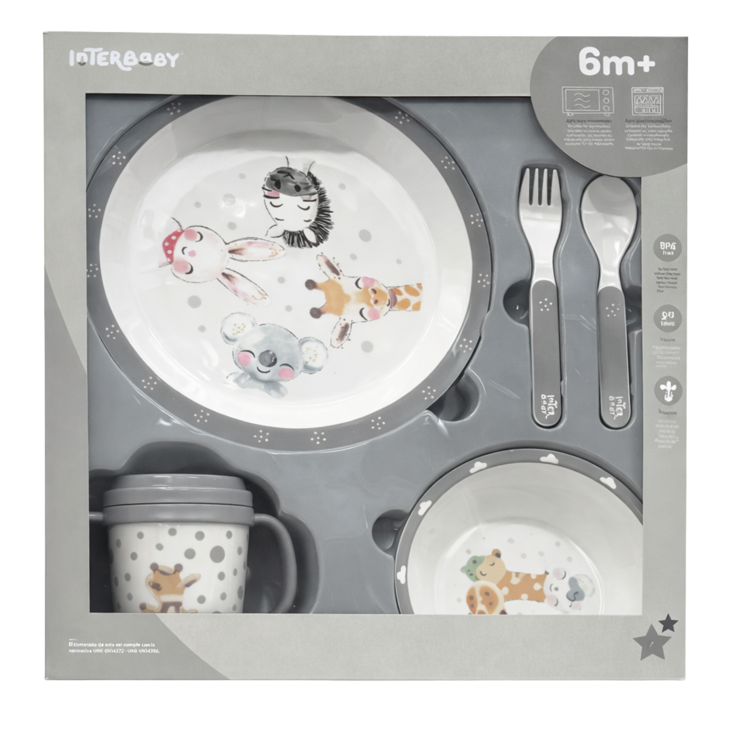 Safari Kids Dinner Set gray