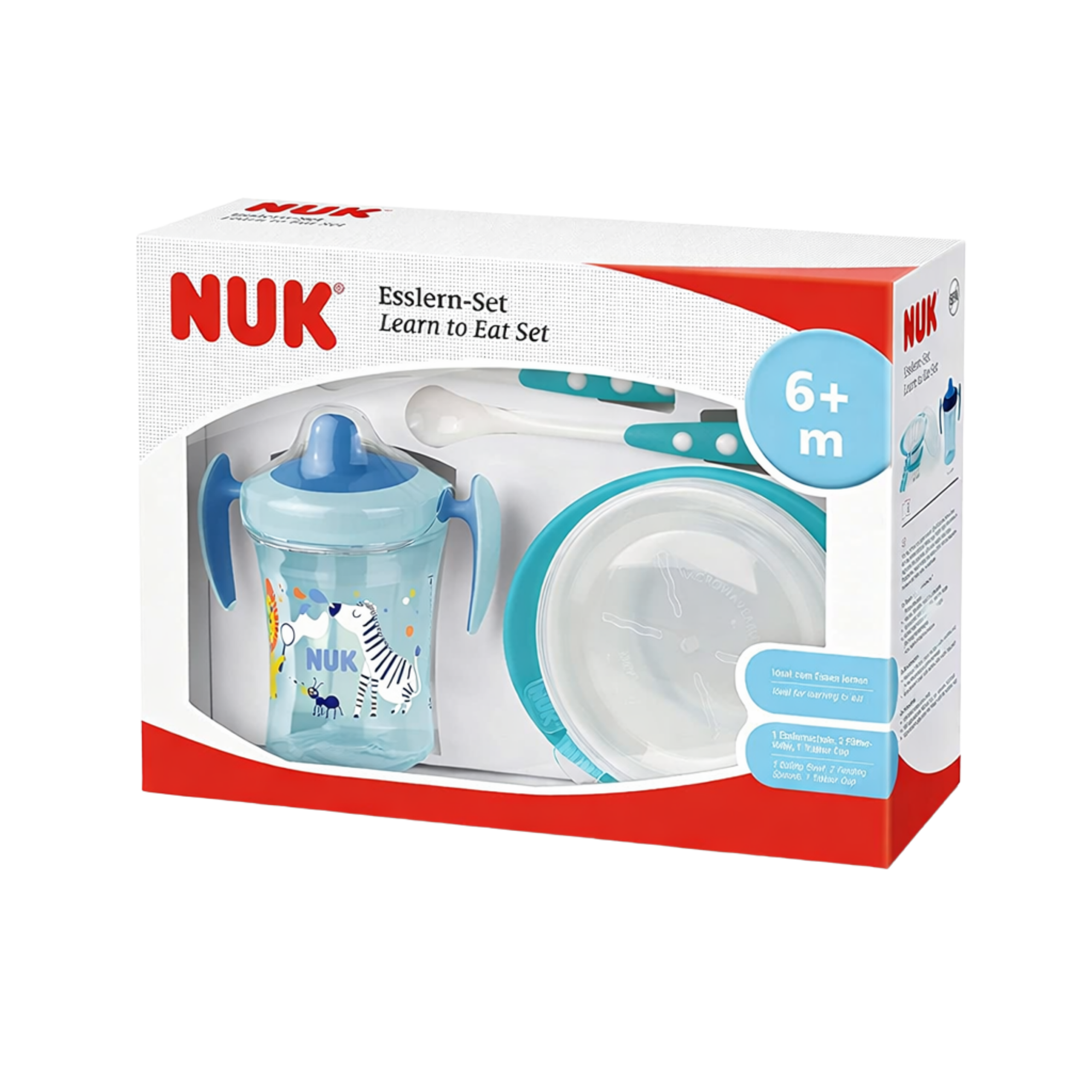NUK Set Repas 4 Pièces Bleu – Dès 6 Mois