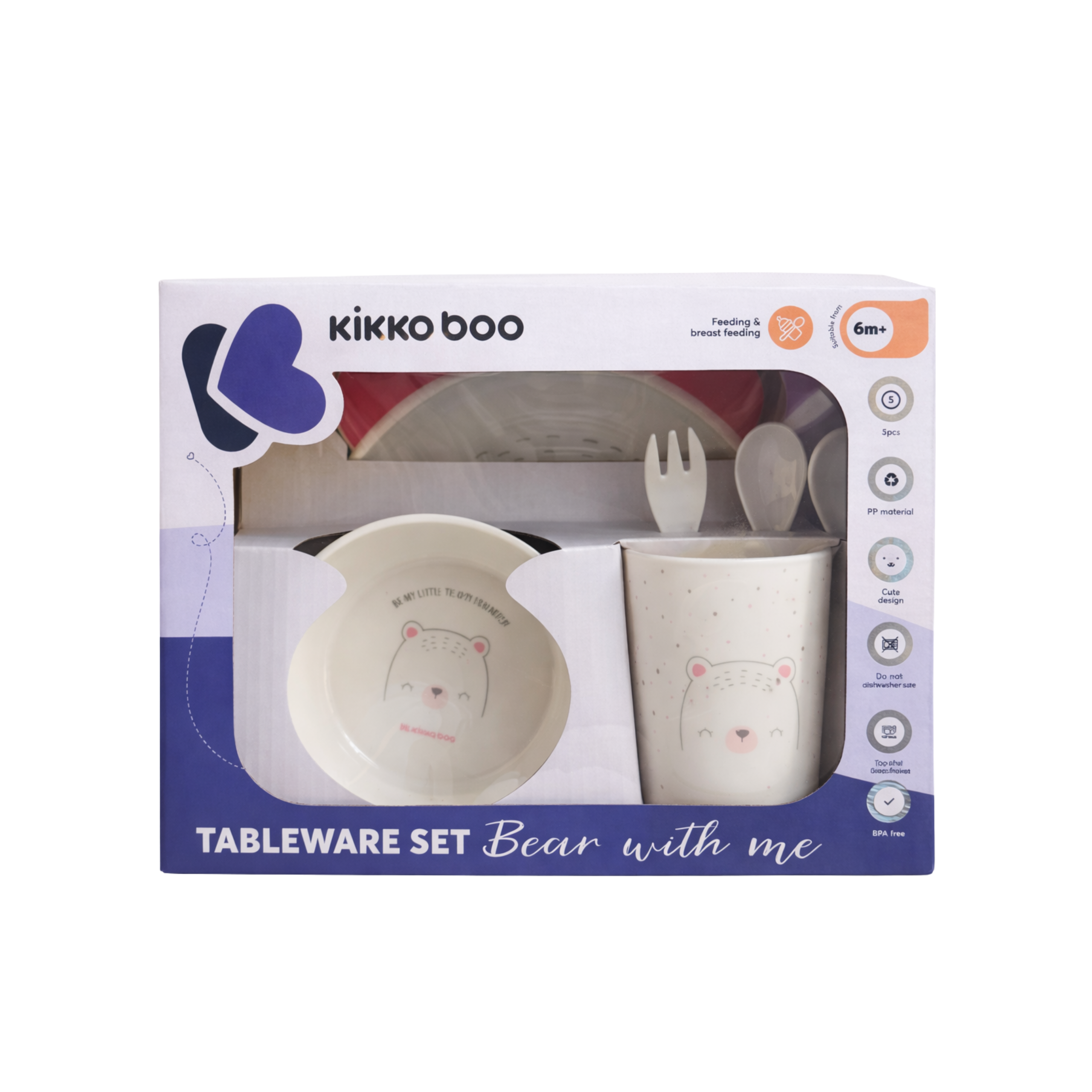 Kikkaboo Set repas bear with me pink