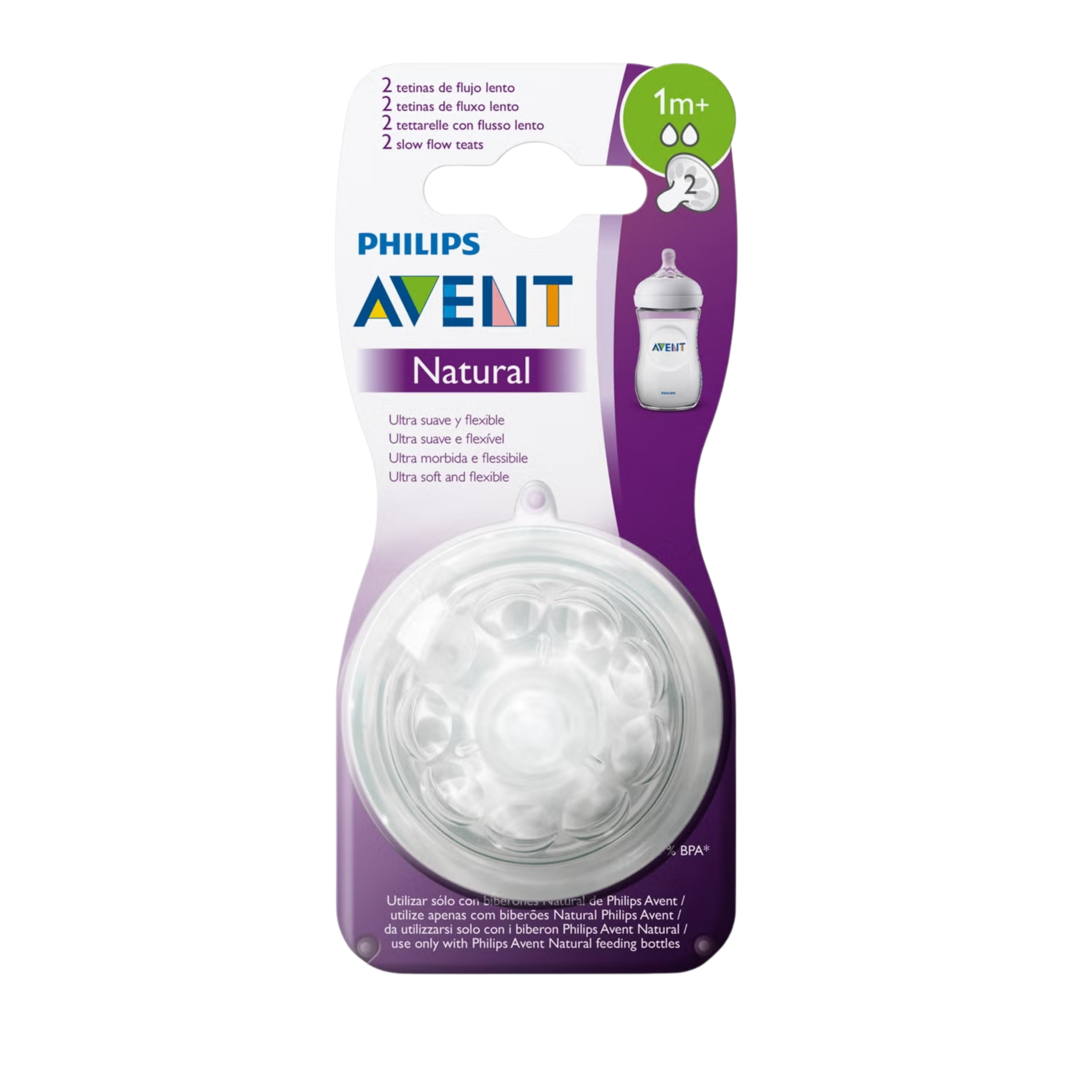 Tétine natural pour bébé 1 mois+ Philips Avent