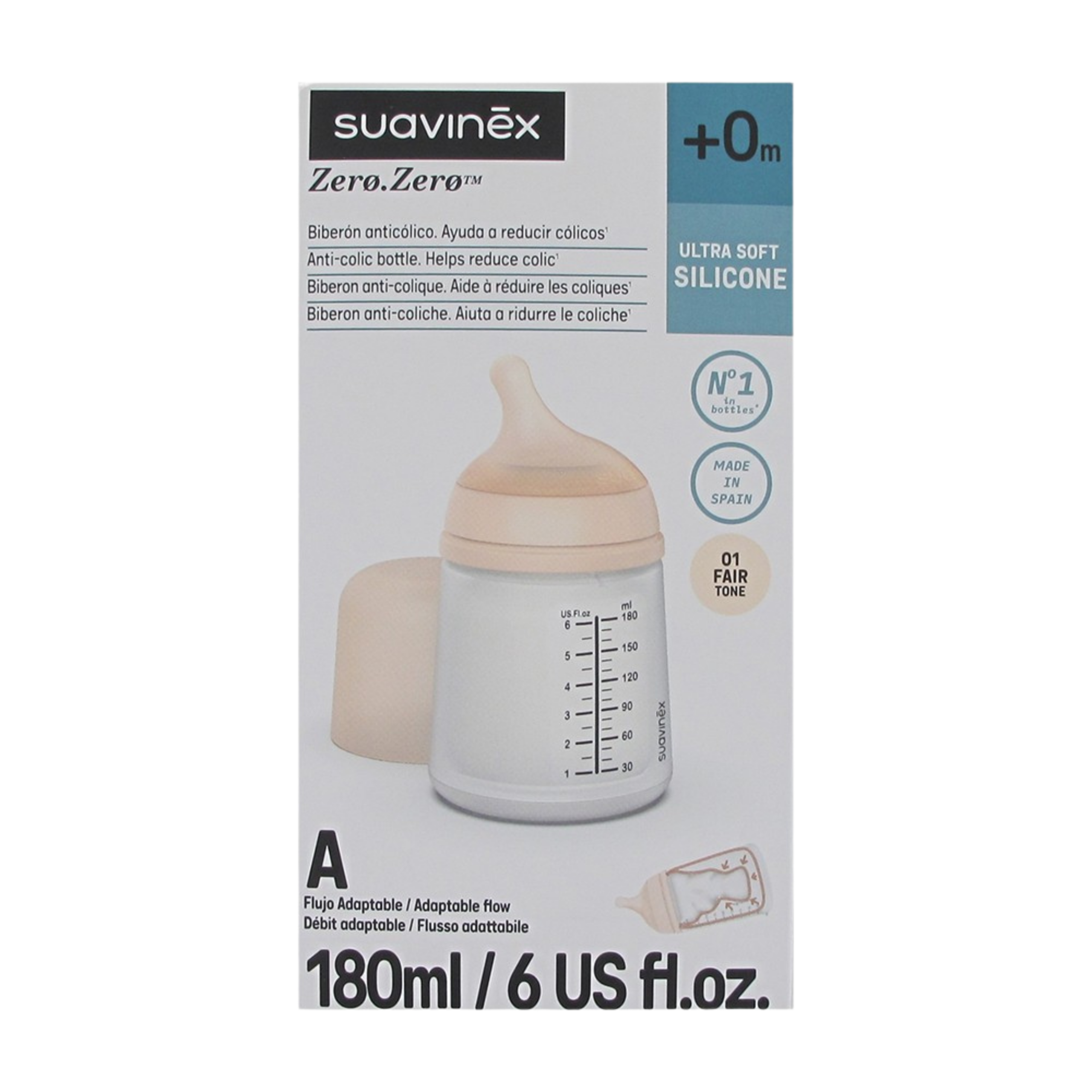 Biberon anti-colique Zero Zero 180ml A Medium – Suavinex