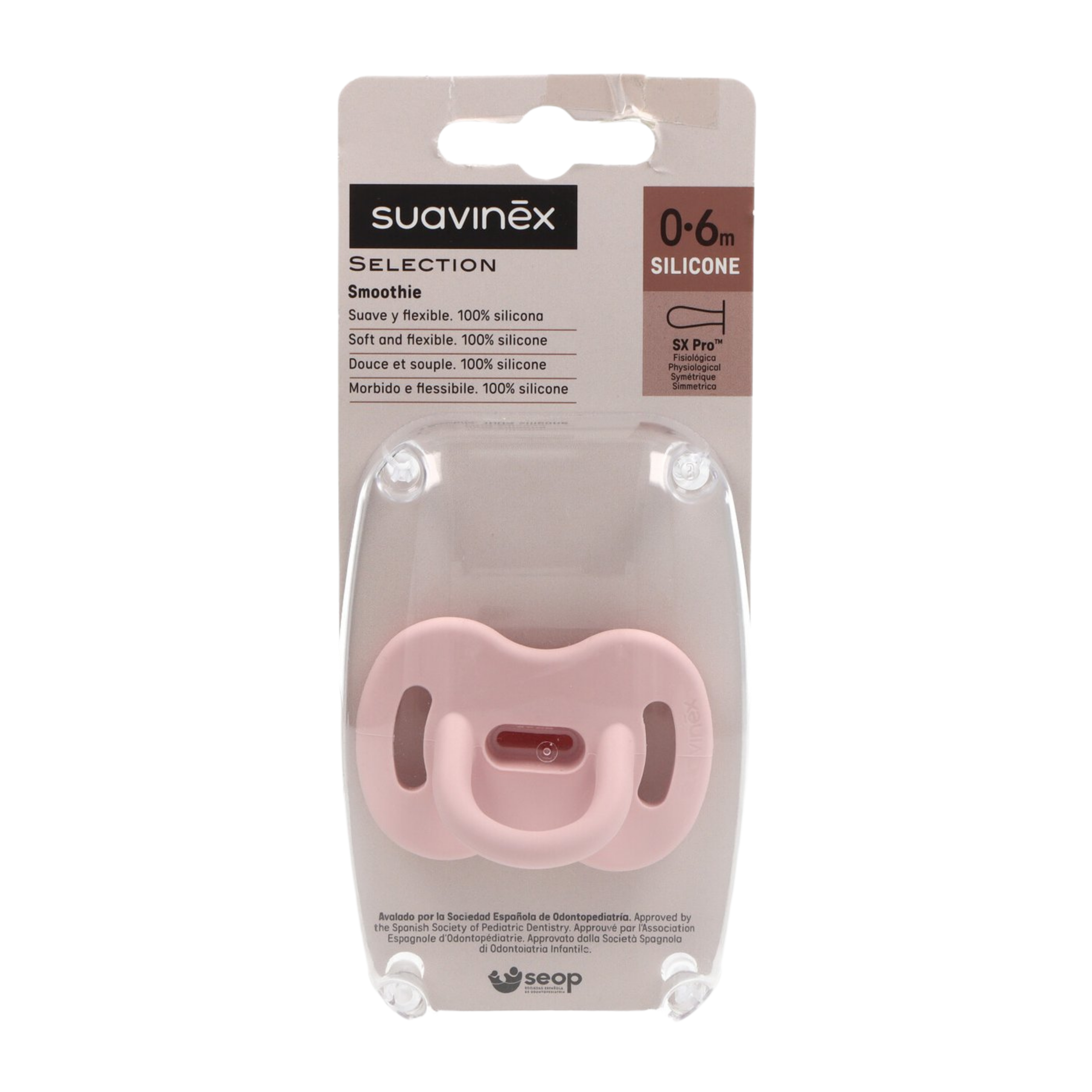 Suavinex Sucette Silicone réversible 6-18mois Rose