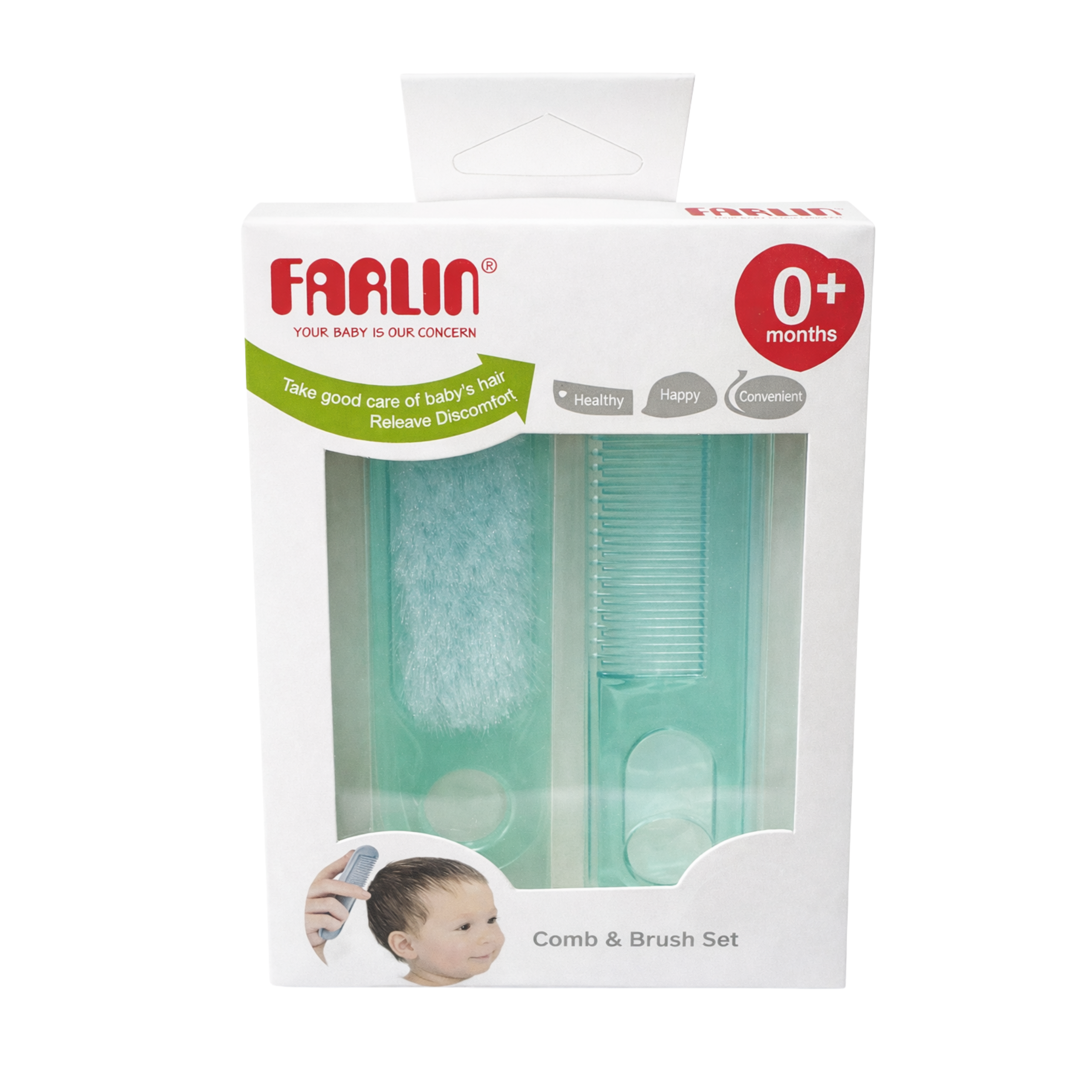 Farlin - Comb & Brush Set - Blue