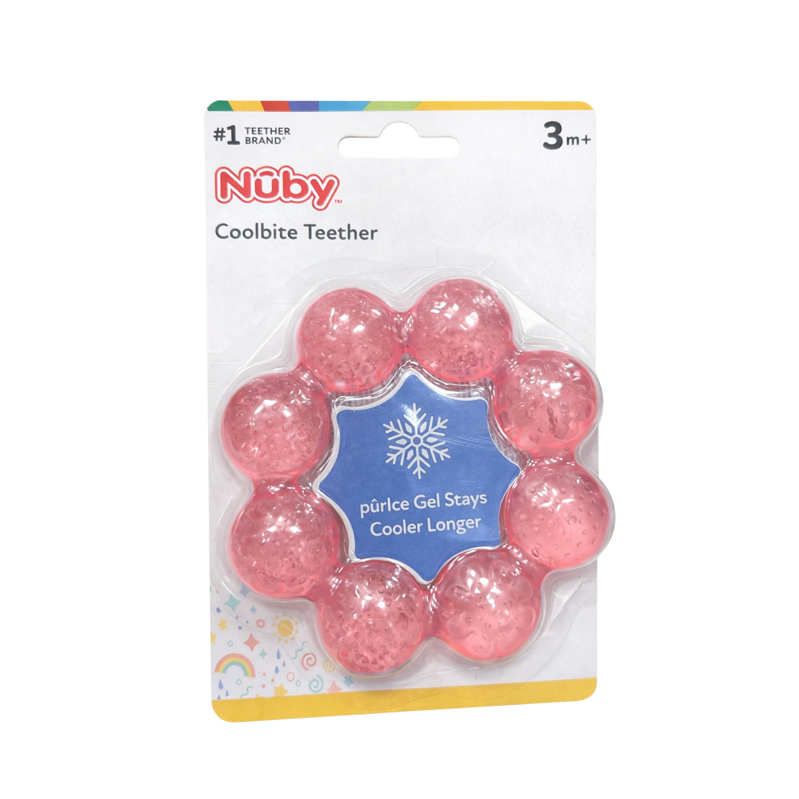 Nuby IcyBite Soother Ring Teether, pink
