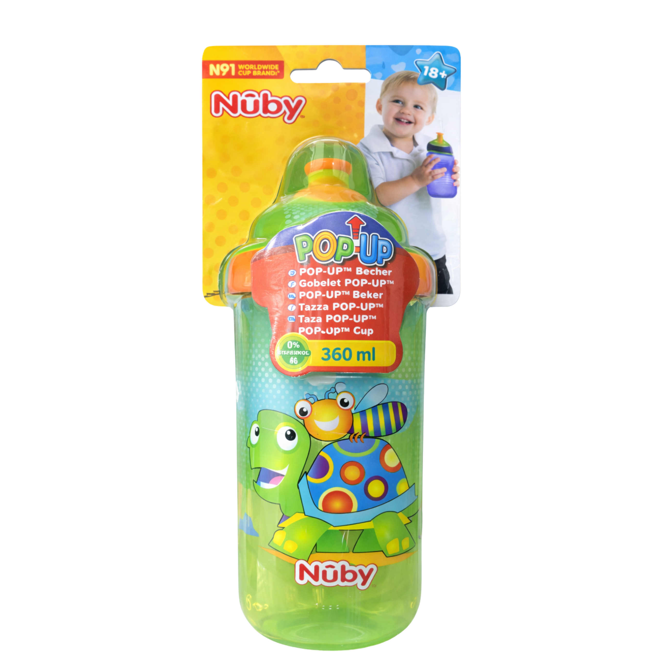 Nûby Sport Non-Spill Bottle with Lid 18M+ 360ml - Green