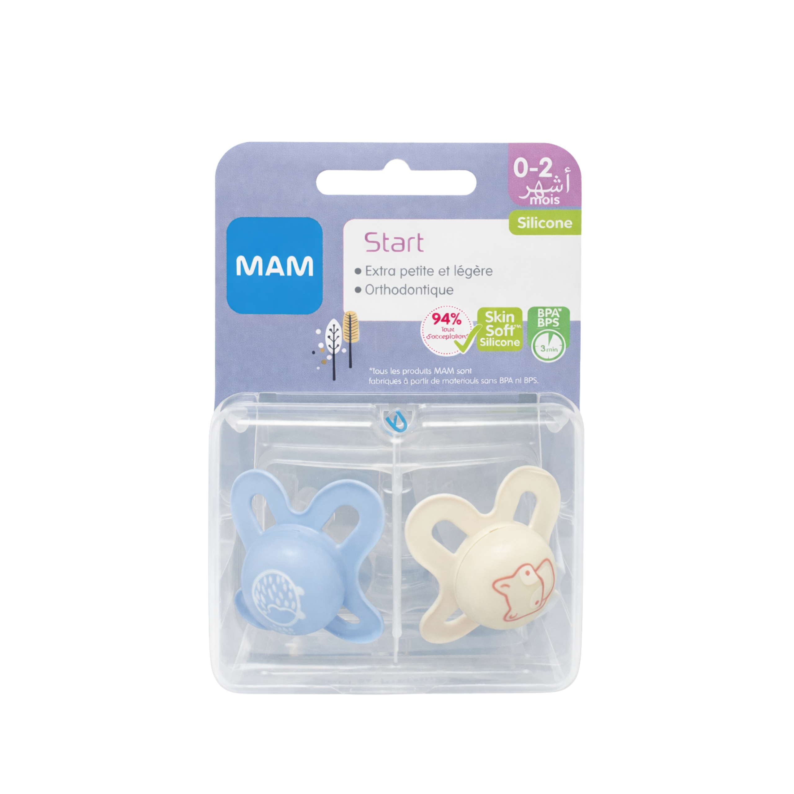 2 Sucettes Silicone Start (0-2 Mois) – MAM