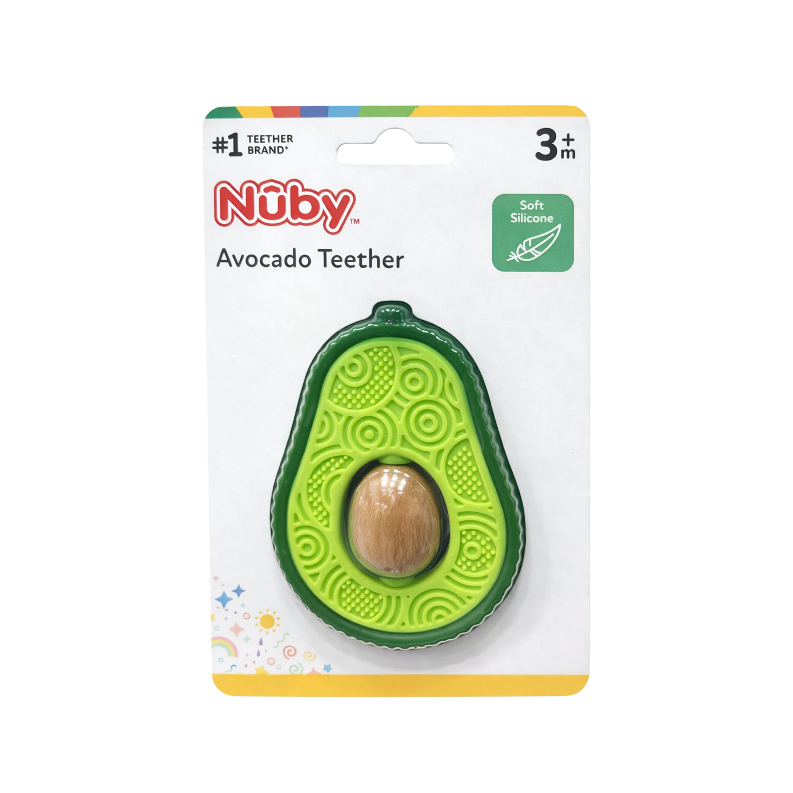Click to see full view Nuby Avocado Teether, Teething Toy for Babies Aged 3 Months and Older