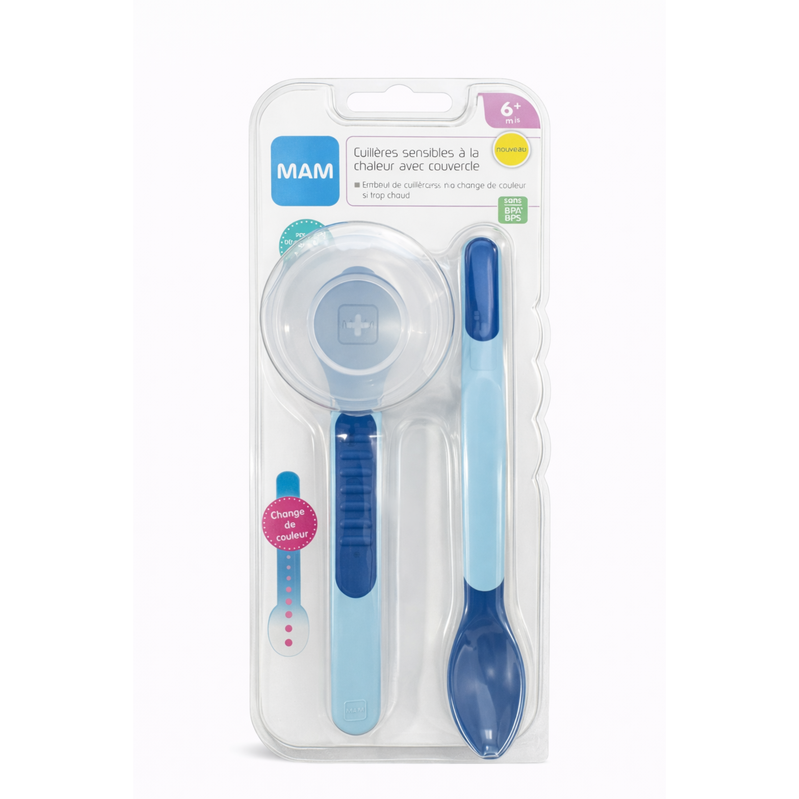 Heat Sensitive Feeding Spoons & Cover Blue