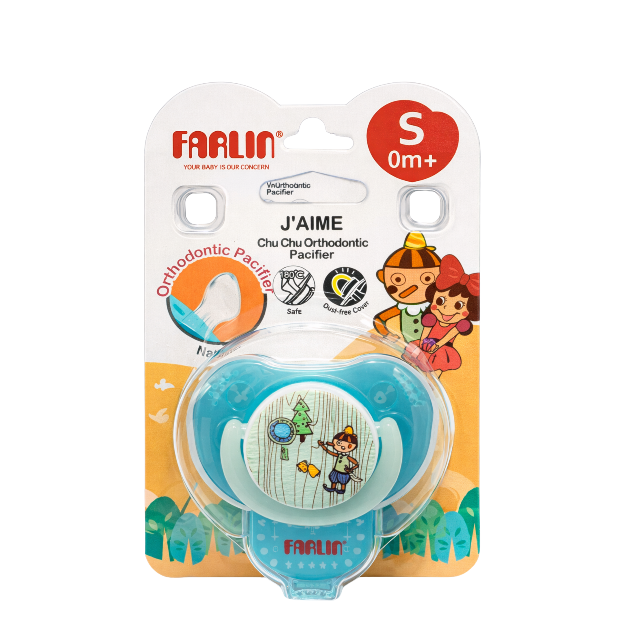Farlin Chu Chu Pacifier Chain and Soother 0 Months blue