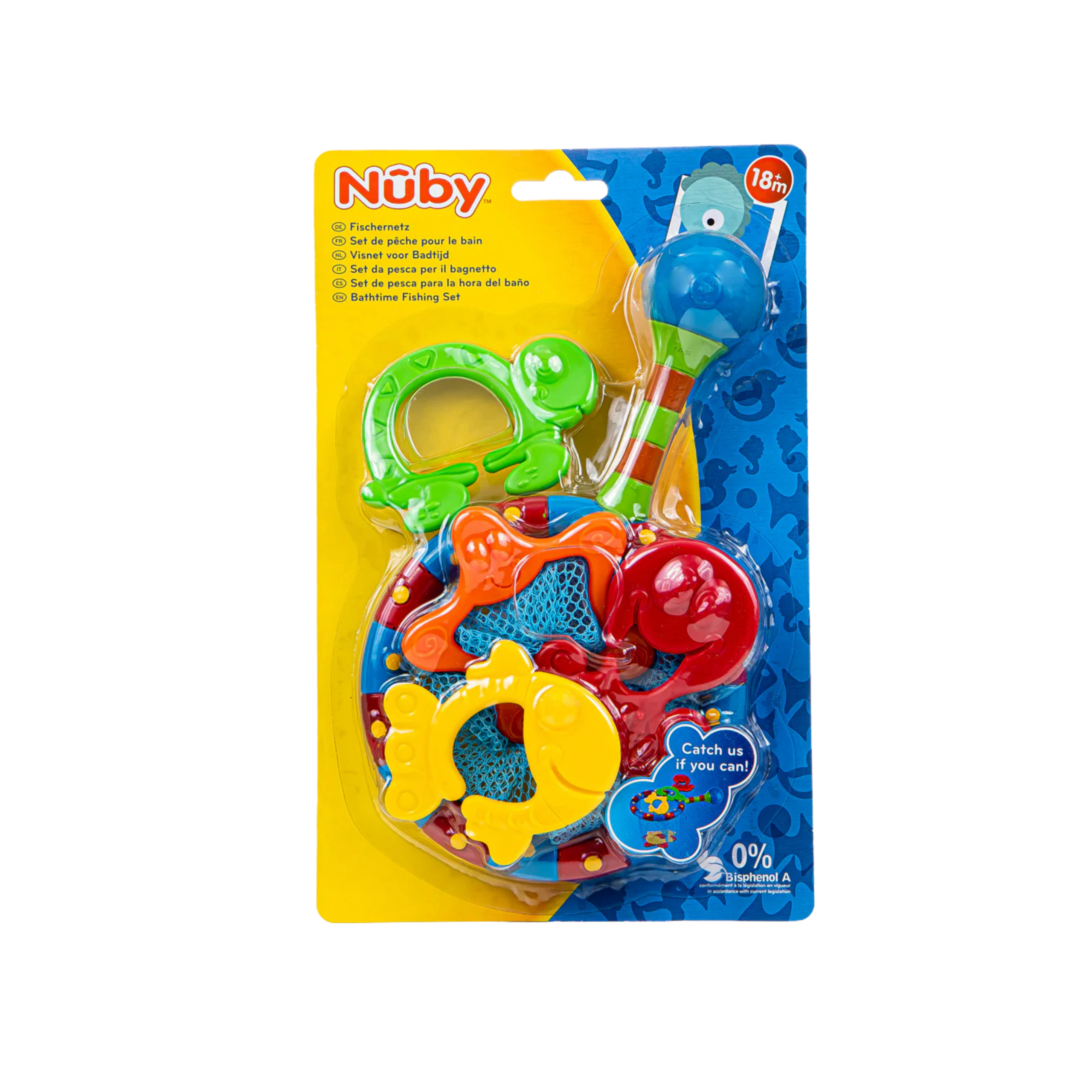 Nûby jouet de bain filet de pêche avec 4 jouets 18m+
