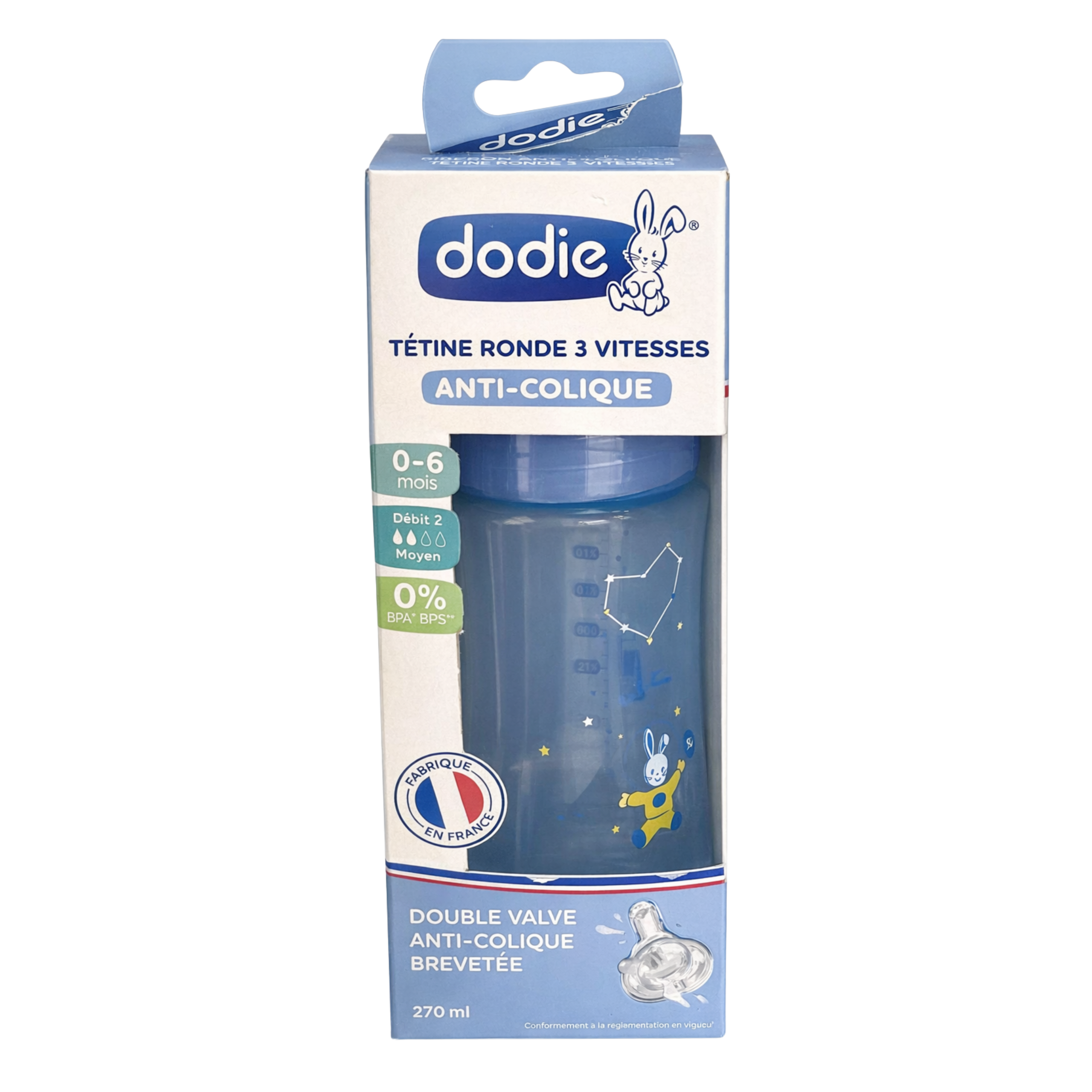 DODIE BIB INI+ 330ML VERT VALENTIN -6 M TET RONDE 3 VIT D3