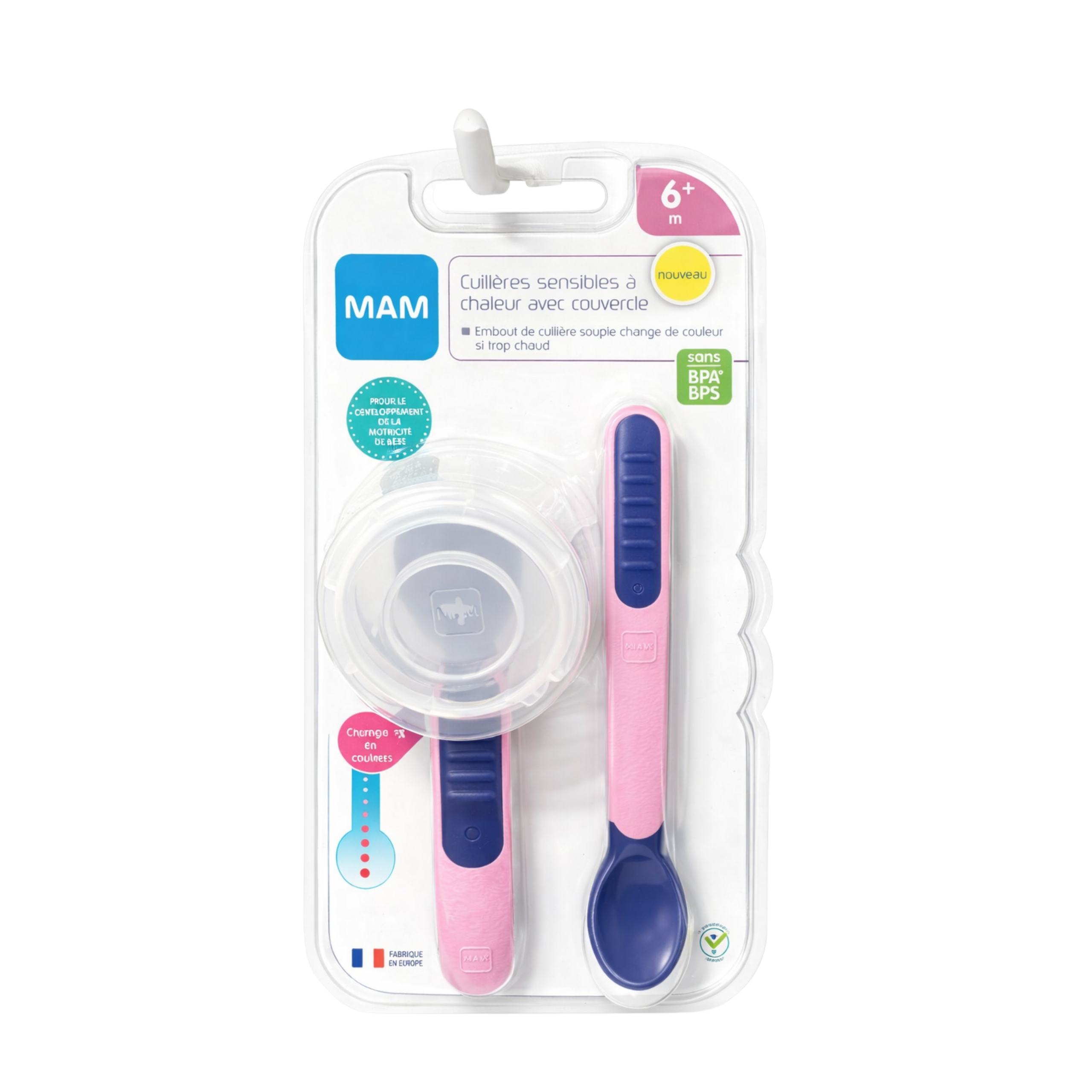 Mam Heat Sensitive Spoons & Cover 6⁺ Months 2 Pieces
