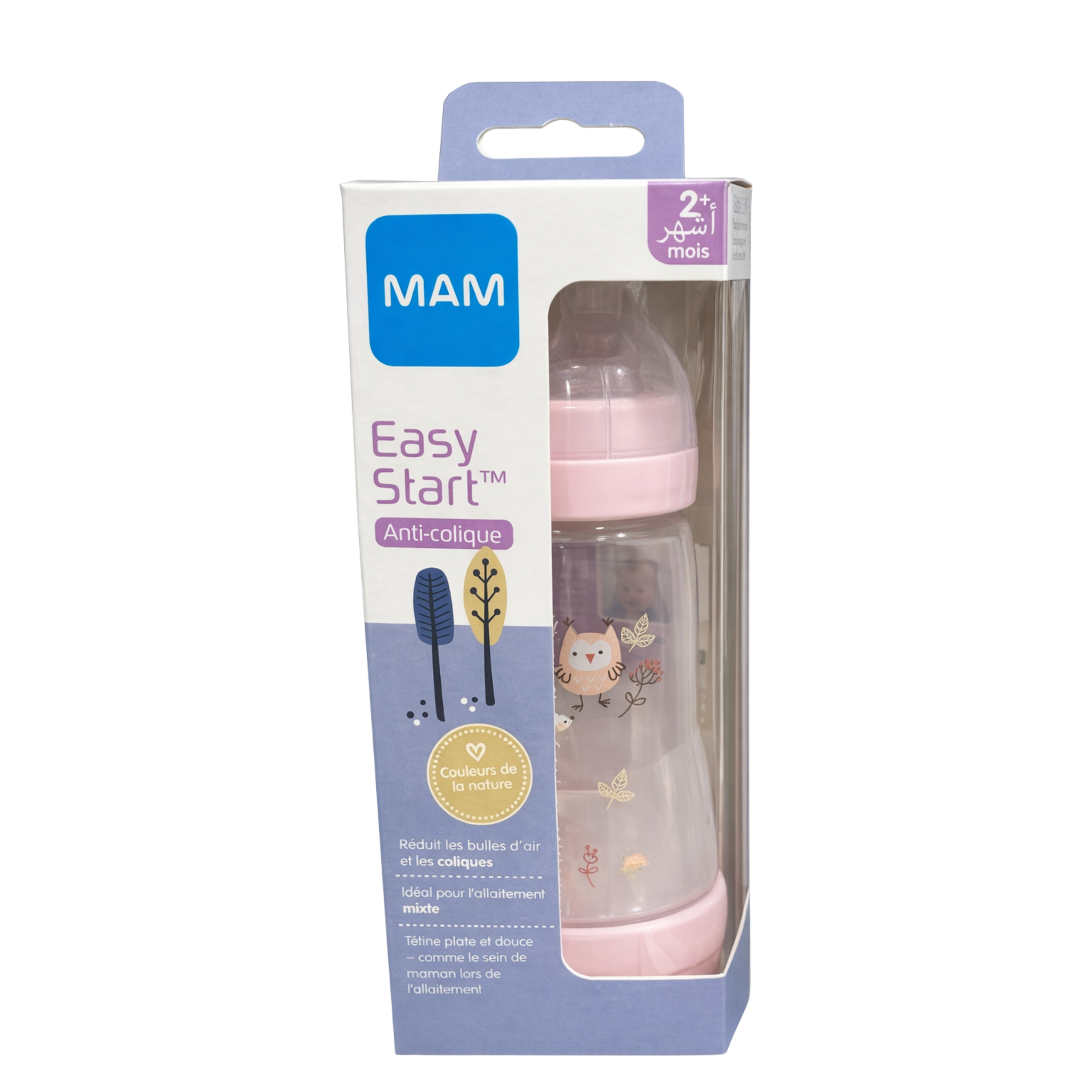 MAM Easy Start Biberon Anti-colique 2+ Mois - Rose