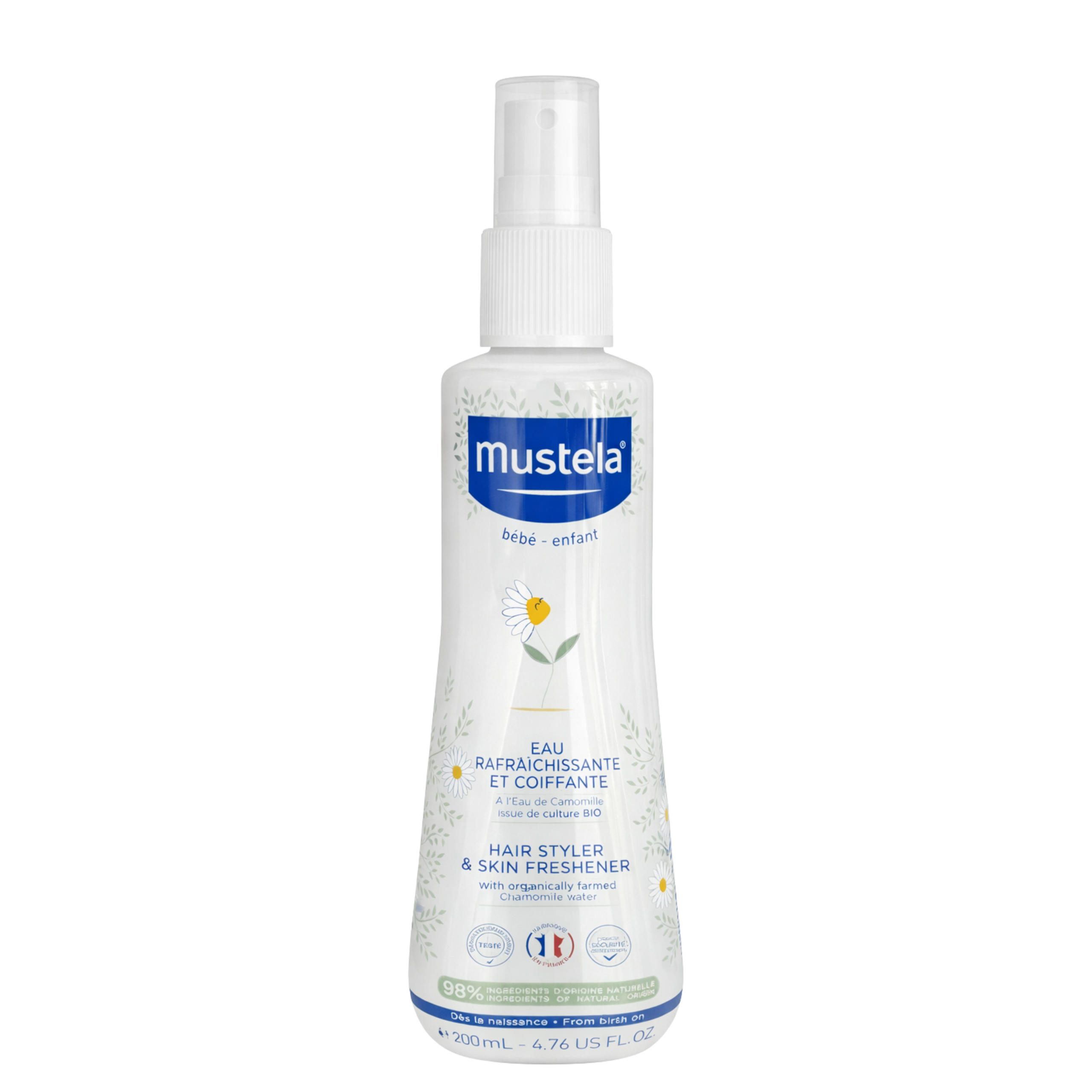 MUSTELA BÉBÉ EAU RAFRAÎCHISSANTE ET COIFFANTE EAU DE CAMOMILLE BIO 200ML