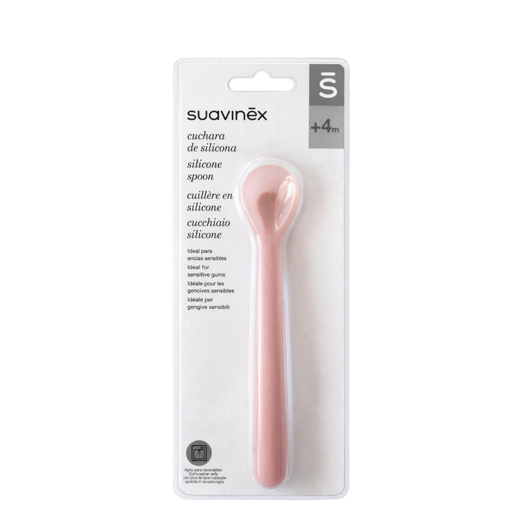 Suavinex Cuillère en silicone rose 4m+